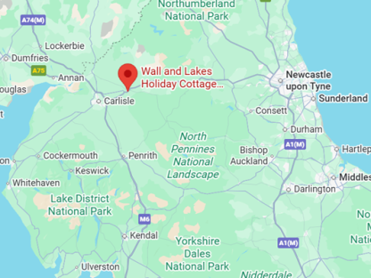 Wall & Lakes Holiday Cottage Location Map